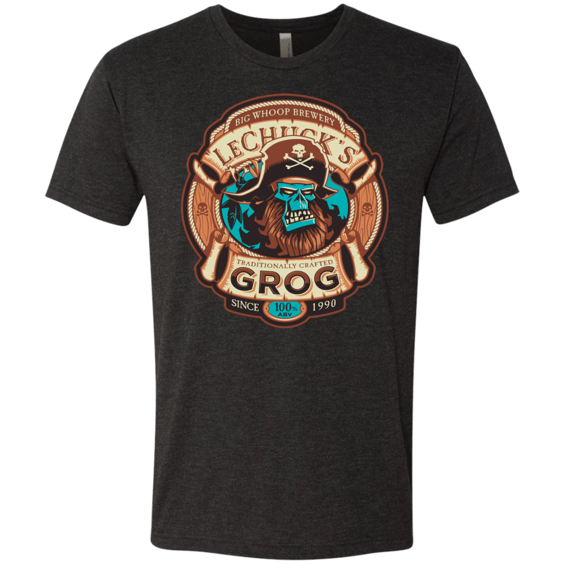 T-Shirts Vintage Black / Small Ghost Pirate Grog Nmns Men's Triblend T-Shirt