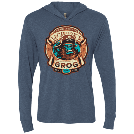 T-Shirts Indigo / X-Small Ghost Pirate Grog Nmns Triblend Long Sleeve Hoodie Tee