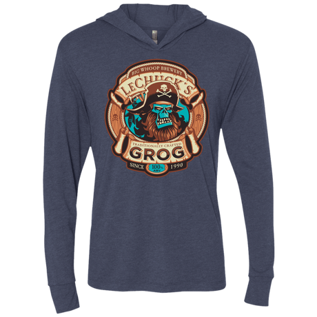 T-Shirts Vintage Navy / X-Small Ghost Pirate Grog Nmns Triblend Long Sleeve Hoodie Tee