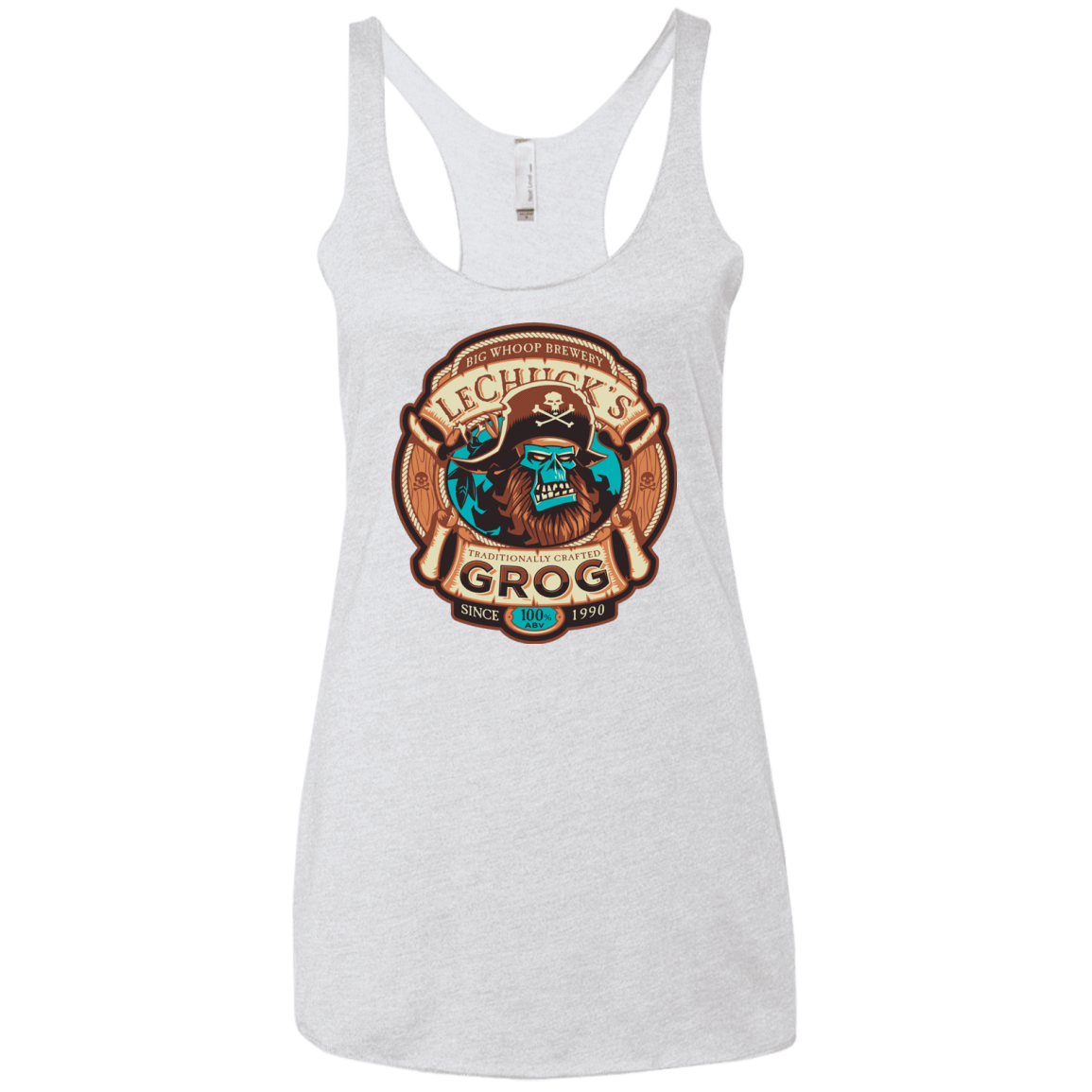 T-Shirts Heather White / X-Small Ghost Pirate Grog Nmns Women's Triblend Racerback Tank