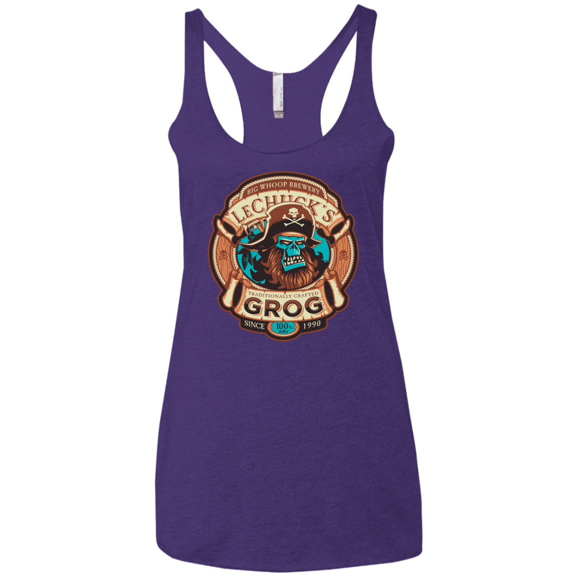 T-Shirts Purple / X-Small Ghost Pirate Grog Nmns Women's Triblend Racerback Tank