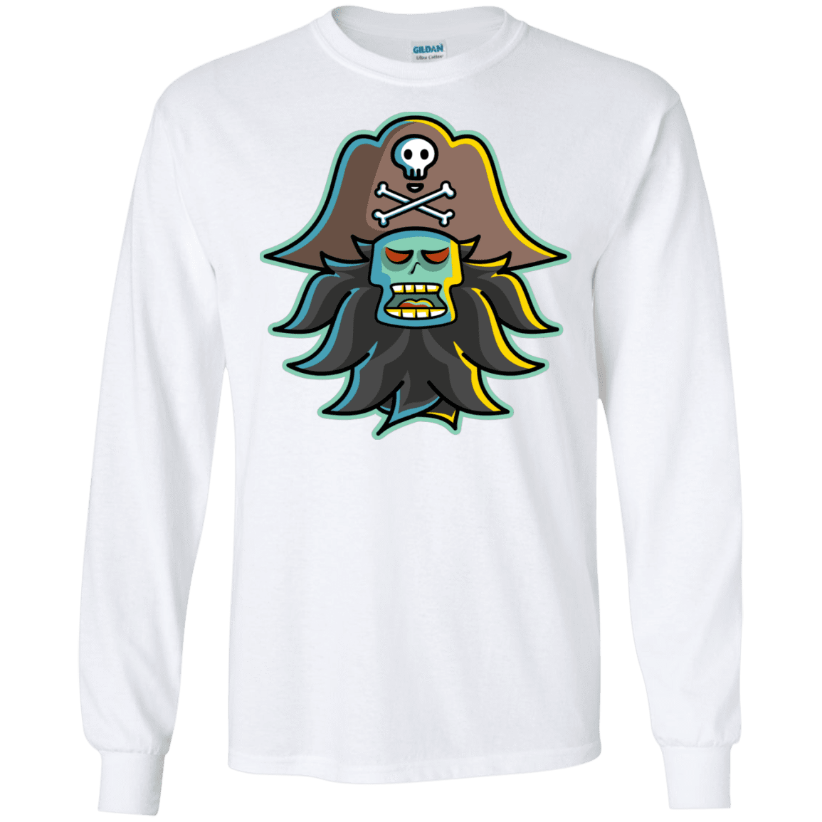 T-Shirts White / S Ghost Pirate LeChuck Men's Long Sleeve T-Shirt