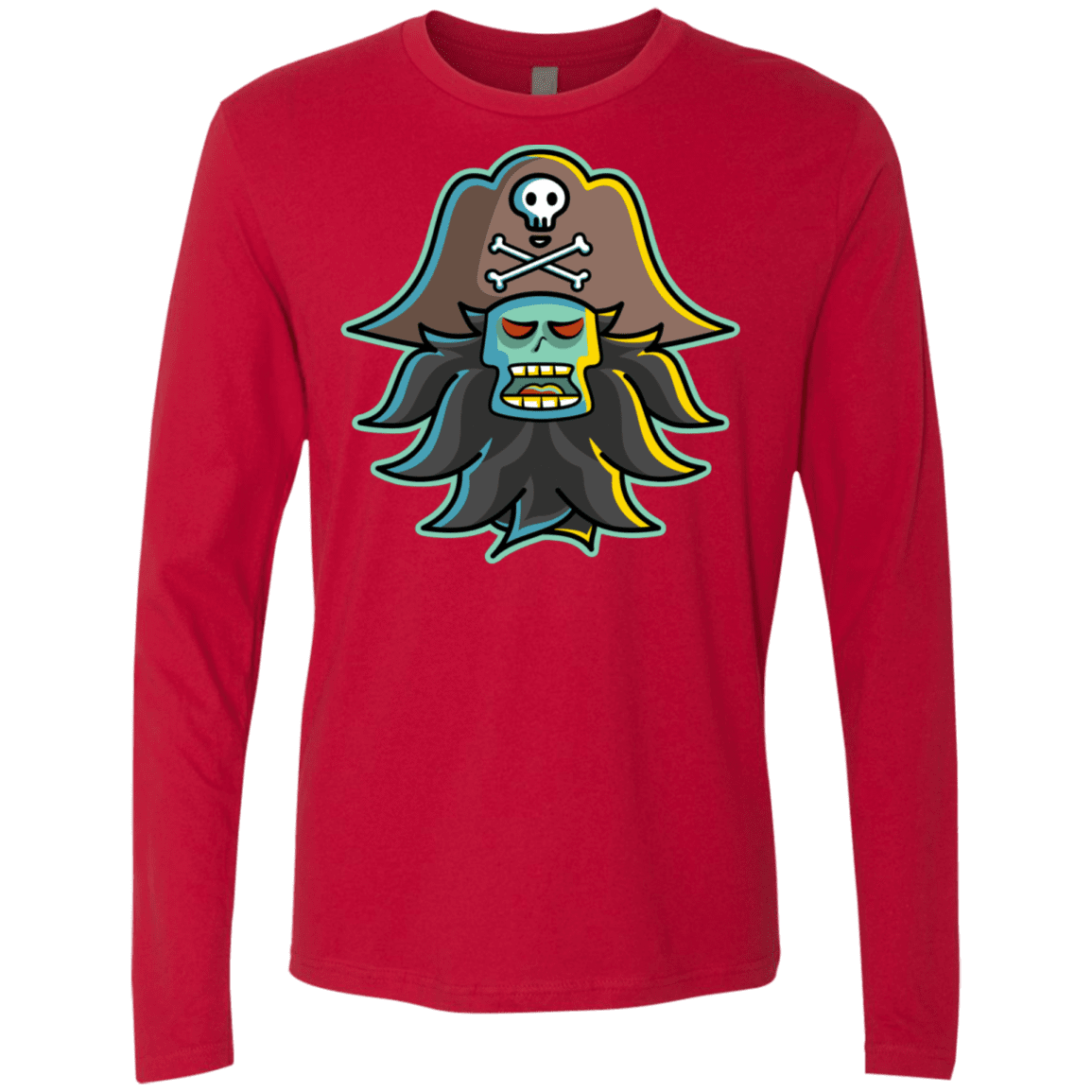 T-Shirts Red / S Ghost Pirate LeChuck Men's Premium Long Sleeve