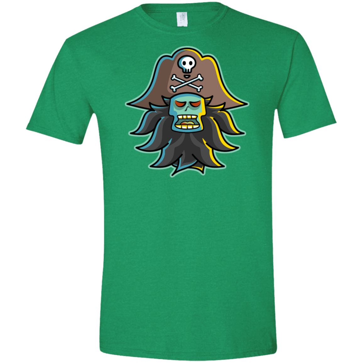 T-Shirts Heather Irish Green / M Ghost Pirate LeChuck Men's Semi-Fitted Softstyle