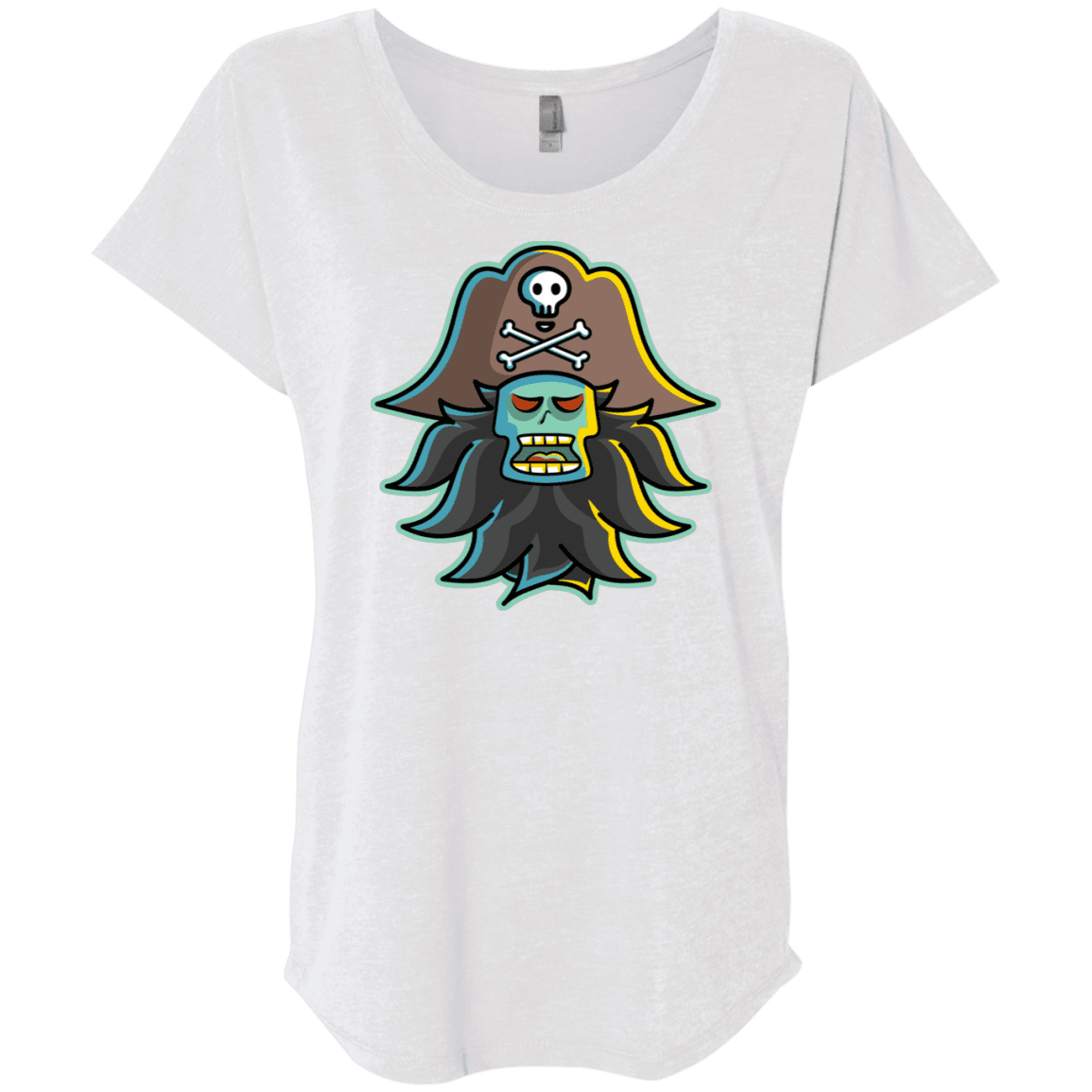 T-Shirts Heather White / X-Small Ghost Pirate LeChuck Triblend Dolman Sleeve