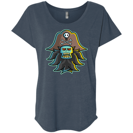 T-Shirts Indigo / X-Small Ghost Pirate LeChuck Triblend Dolman Sleeve