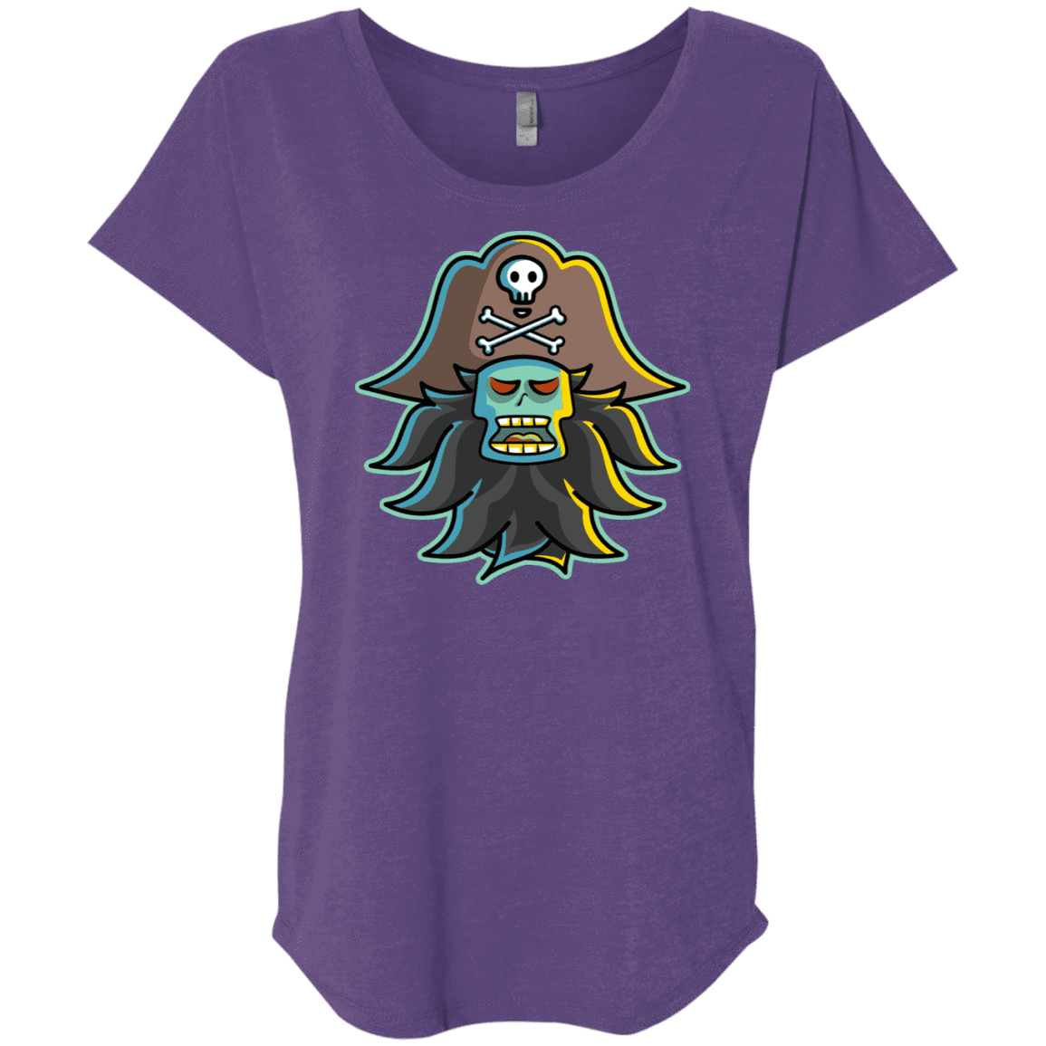 T-Shirts Purple Rush / X-Small Ghost Pirate LeChuck Triblend Dolman Sleeve