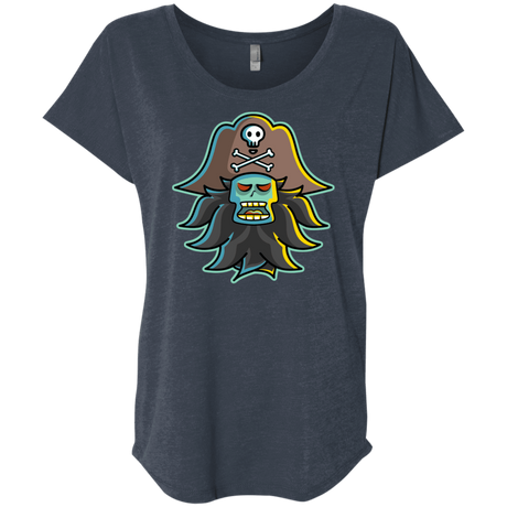 T-Shirts Vintage Navy / X-Small Ghost Pirate LeChuck Triblend Dolman Sleeve