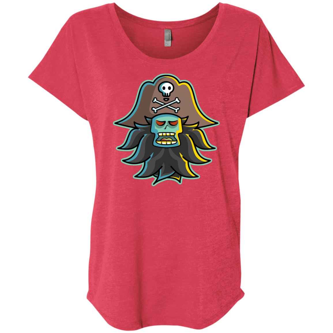 T-Shirts Vintage Red / X-Small Ghost Pirate LeChuck Triblend Dolman Sleeve