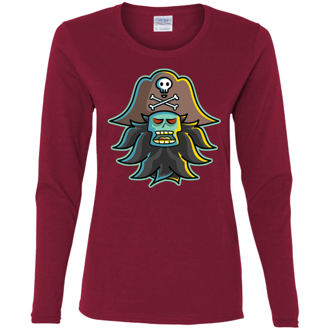 T-Shirts Cardinal / S Ghost Pirate LeChuck Women's Long Sleeve T-Shirt