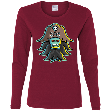 T-Shirts Cardinal / S Ghost Pirate LeChuck Women's Long Sleeve T-Shirt