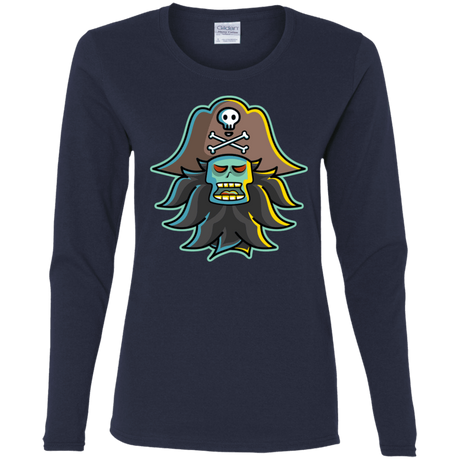 T-Shirts Navy / S Ghost Pirate LeChuck Women's Long Sleeve T-Shirt