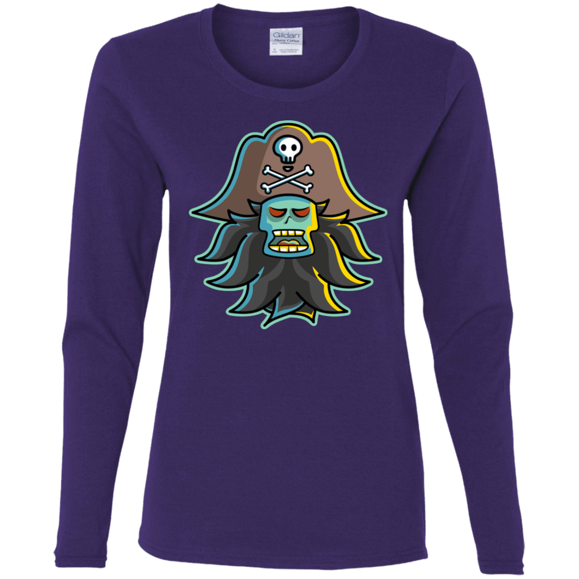 T-Shirts Purple / S Ghost Pirate LeChuck Women's Long Sleeve T-Shirt