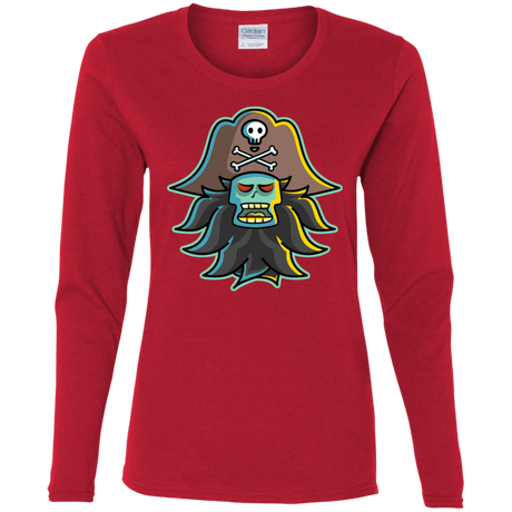 T-Shirts Red / S Ghost Pirate LeChuck Women's Long Sleeve T-Shirt