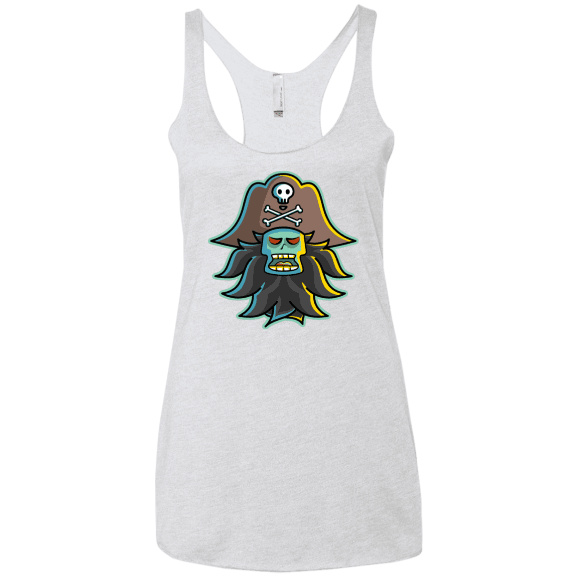 T-Shirts Heather White / X-Small Ghost Pirate LeChuck Women's Triblend Racerback Tank