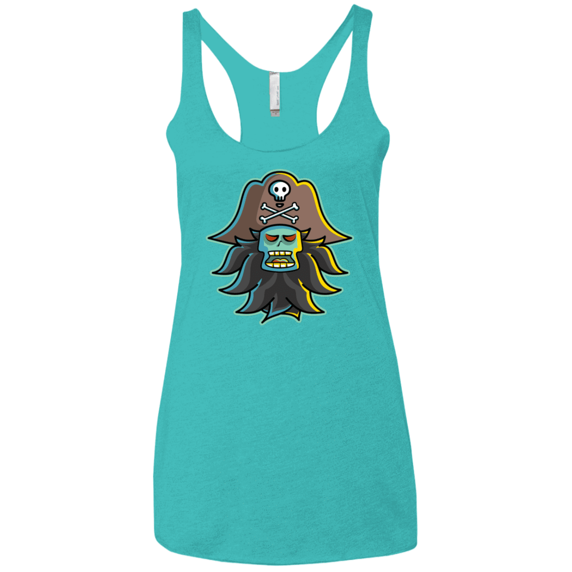 T-Shirts Tahiti Blue / X-Small Ghost Pirate LeChuck Women's Triblend Racerback Tank