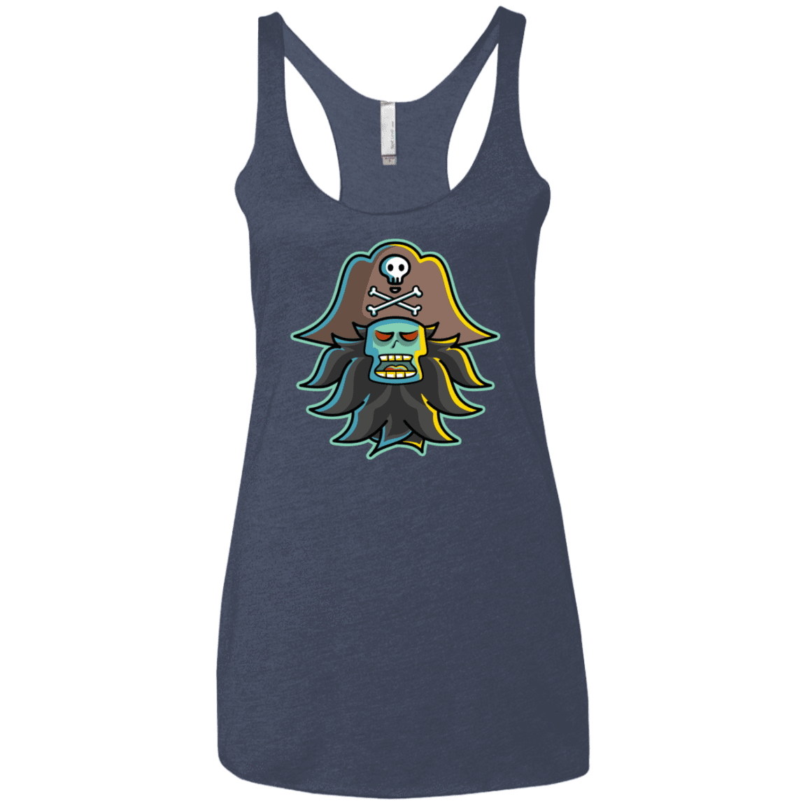 T-Shirts Vintage Navy / X-Small Ghost Pirate LeChuck Women's Triblend Racerback Tank
