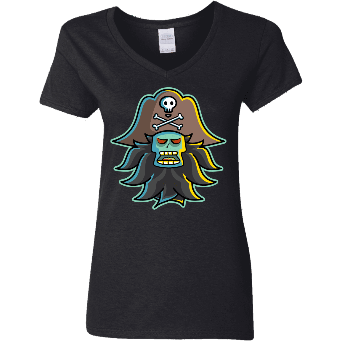 T-Shirts Black / S Ghost Pirate LeChuck Women's V-Neck T-Shirt