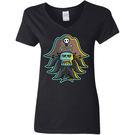 T-Shirts Black / S Ghost Pirate LeChuck Women's V-Neck T-Shirt