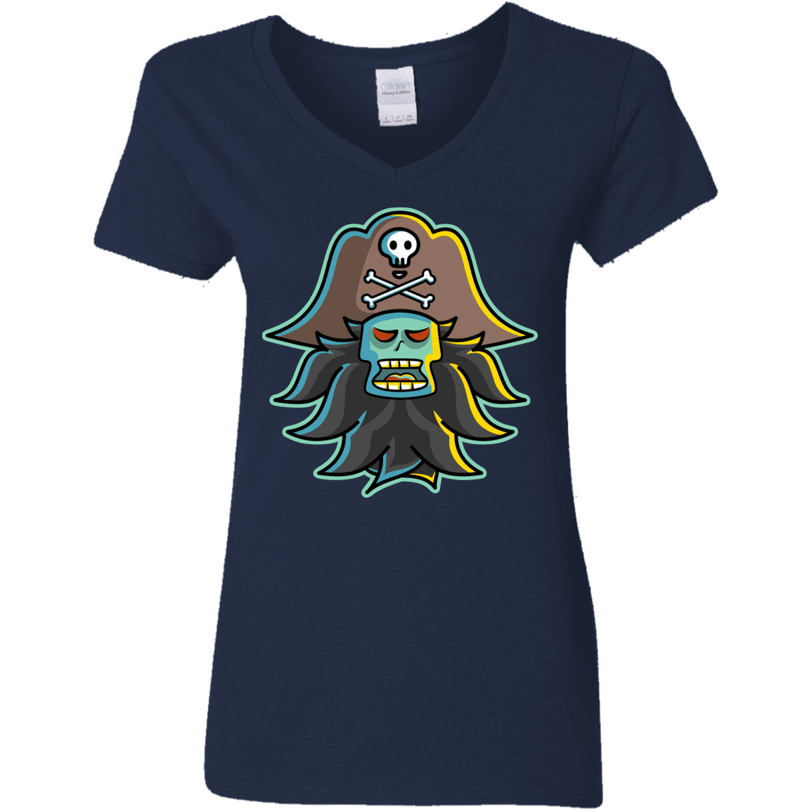 T-Shirts Navy / S Ghost Pirate LeChuck Women's V-Neck T-Shirt