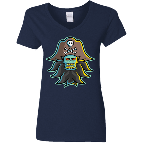 T-Shirts Navy / S Ghost Pirate LeChuck Women's V-Neck T-Shirt