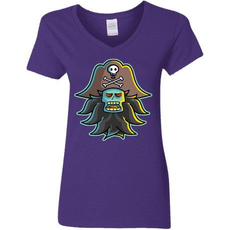 T-Shirts Purple / S Ghost Pirate LeChuck Women's V-Neck T-Shirt