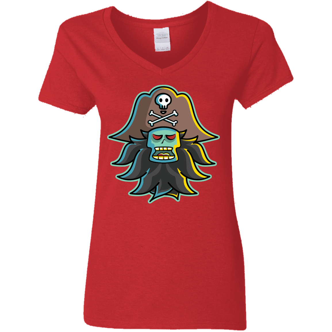 T-Shirts Red / S Ghost Pirate LeChuck Women's V-Neck T-Shirt