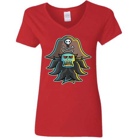 T-Shirts Red / S Ghost Pirate LeChuck Women's V-Neck T-Shirt