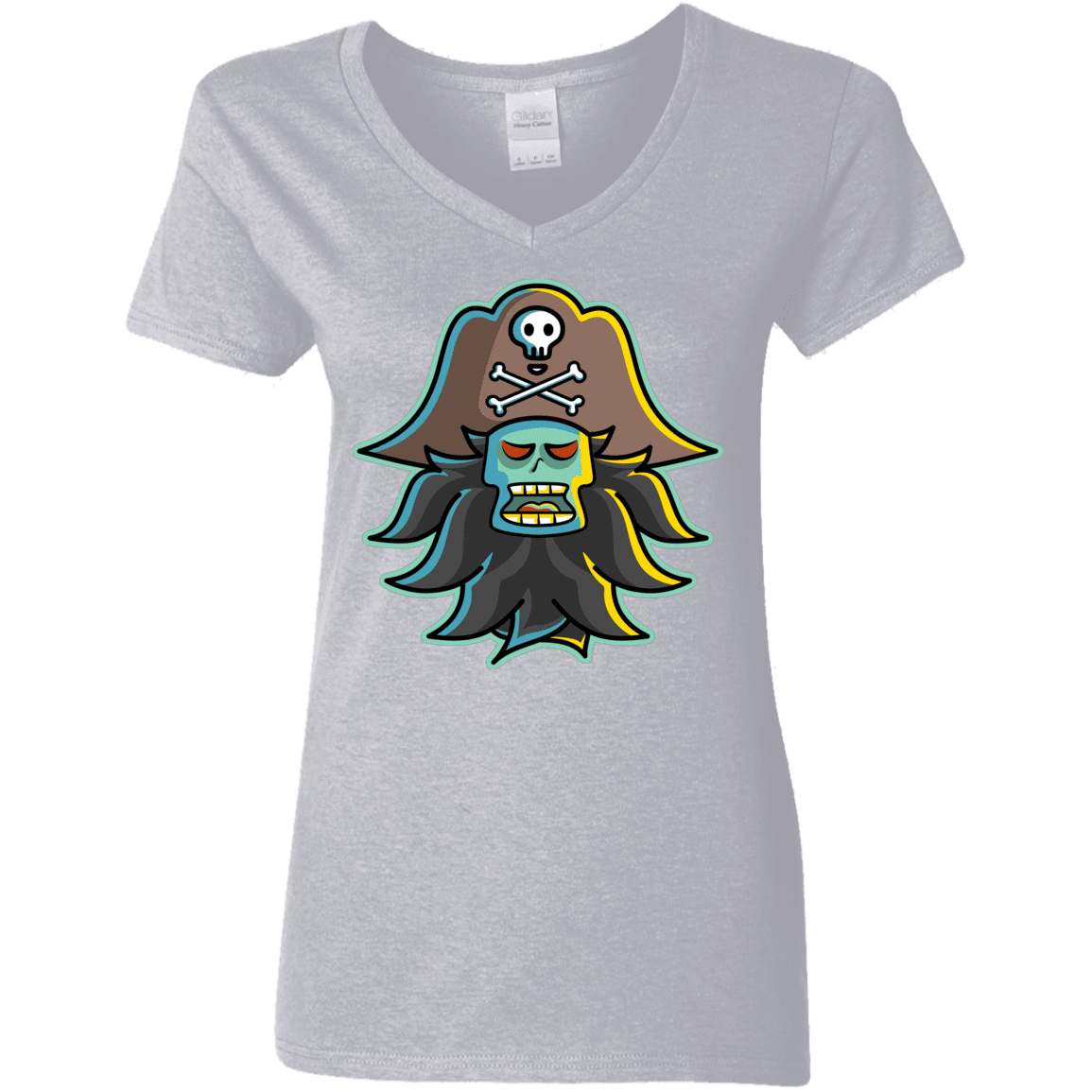 T-Shirts Sport Grey / S Ghost Pirate LeChuck Women's V-Neck T-Shirt