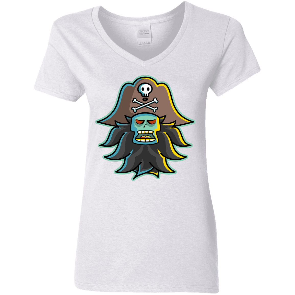 T-Shirts White / S Ghost Pirate LeChuck Women's V-Neck T-Shirt