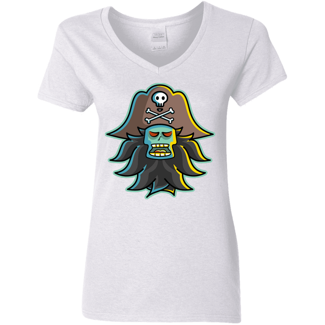 T-Shirts White / S Ghost Pirate LeChuck Women's V-Neck T-Shirt