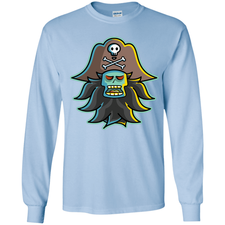 T-Shirts Light Blue / YS Ghost Pirate LeChuck Youth Long Sleeve T-Shirt