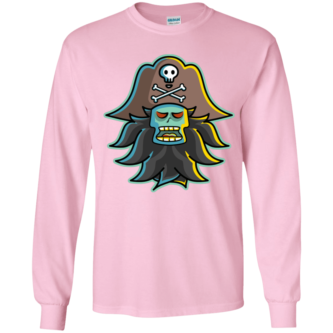 T-Shirts Light Pink / YS Ghost Pirate LeChuck Youth Long Sleeve T-Shirt