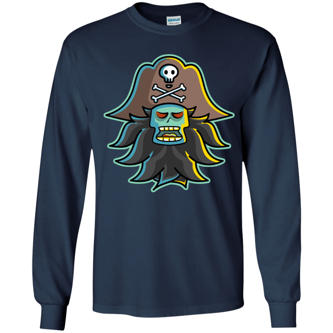T-Shirts Navy / YS Ghost Pirate LeChuck Youth Long Sleeve T-Shirt