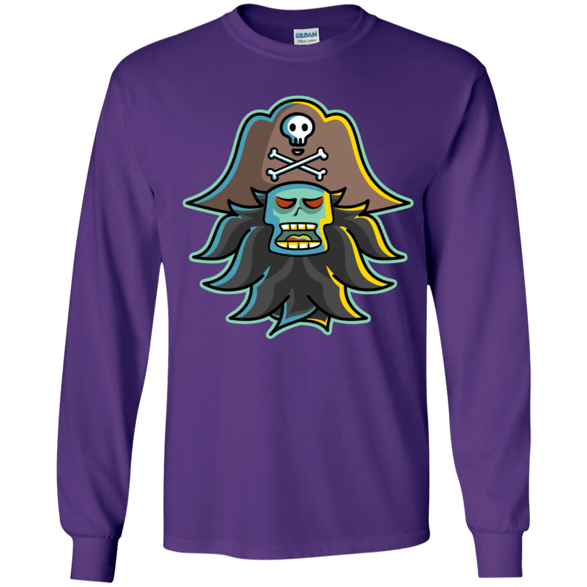 T-Shirts Purple / YS Ghost Pirate LeChuck Youth Long Sleeve T-Shirt