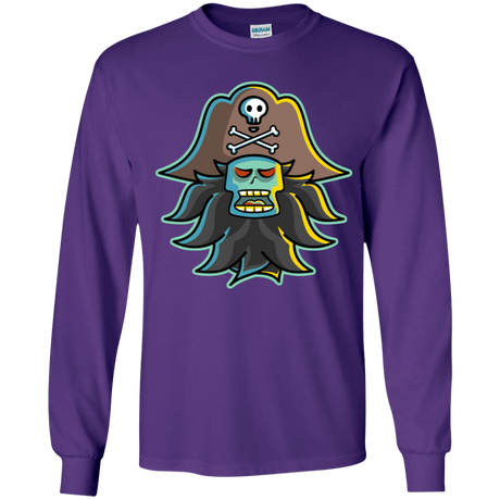 T-Shirts Purple / YS Ghost Pirate LeChuck Youth Long Sleeve T-Shirt