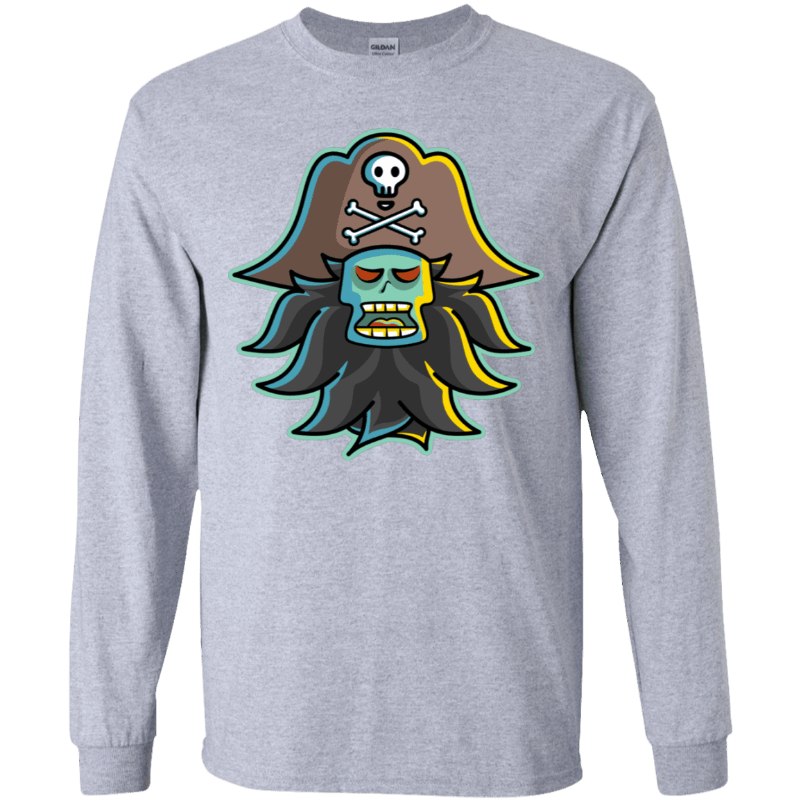 T-Shirts Sport Grey / YS Ghost Pirate LeChuck Youth Long Sleeve T-Shirt