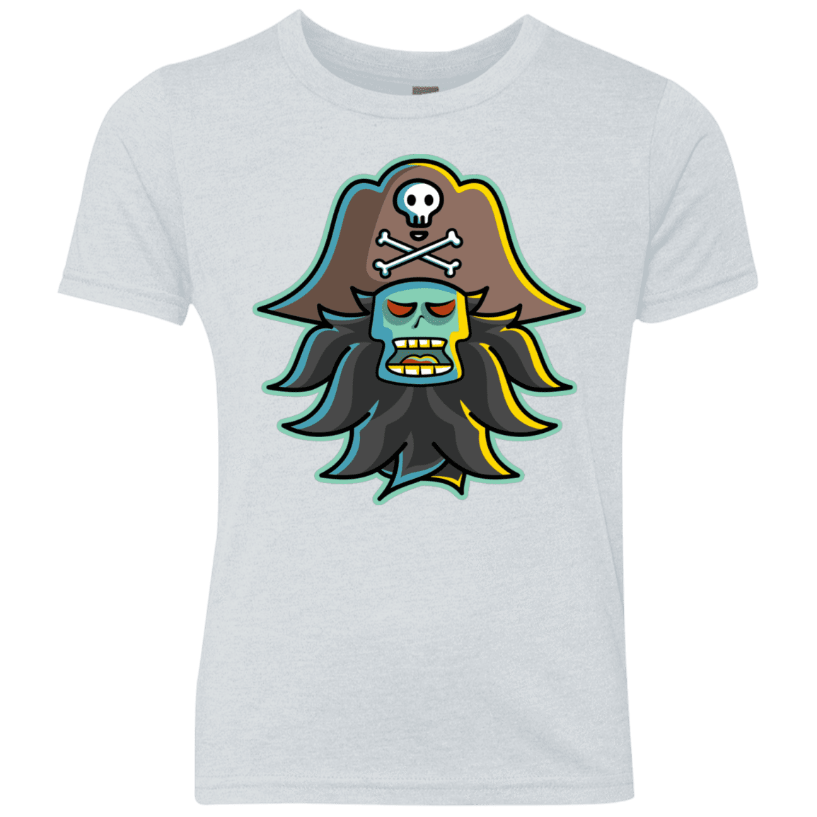 T-Shirts Heather White / YXS Ghost Pirate LeChuck Youth Triblend T-Shirt