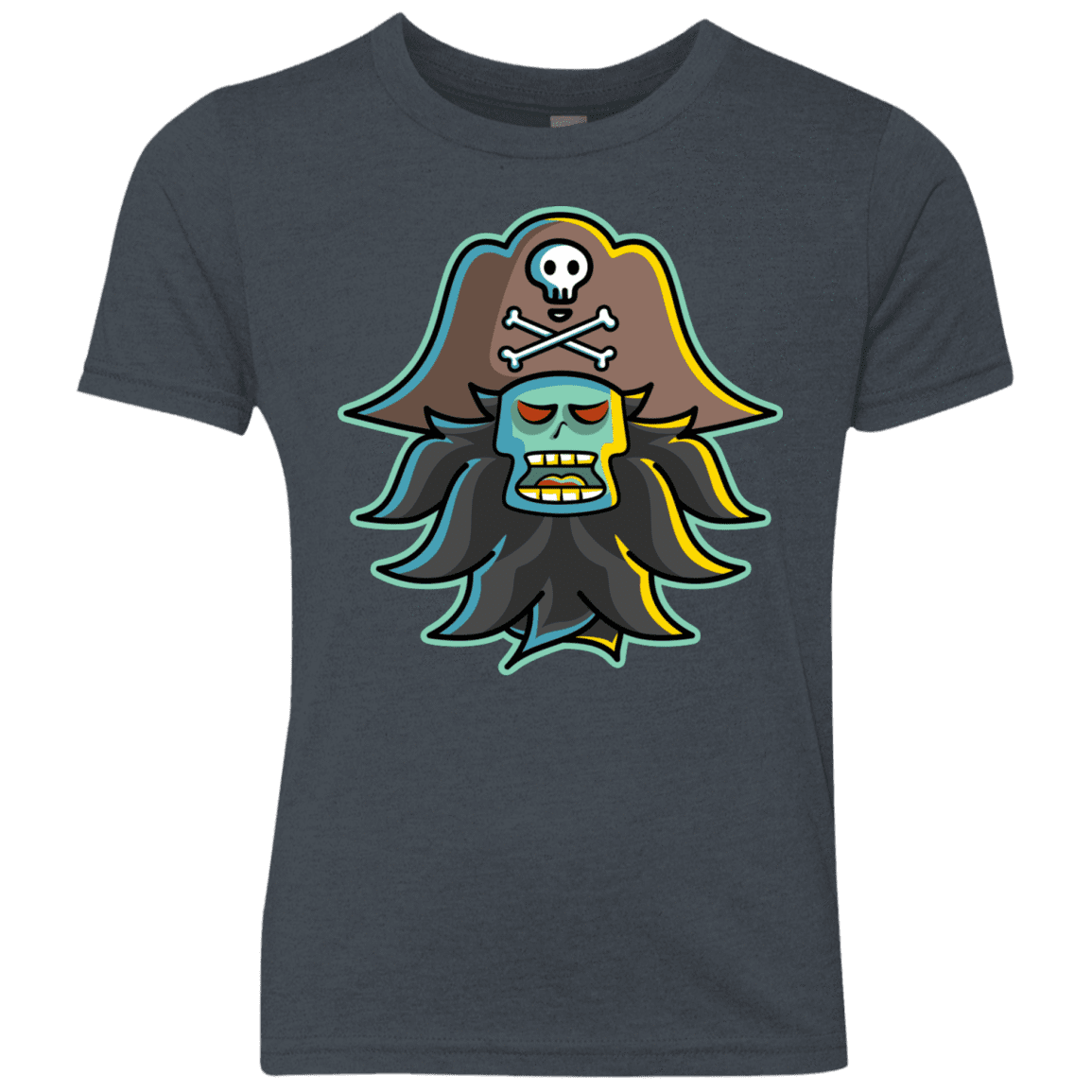 T-Shirts Vintage Navy / YXS Ghost Pirate LeChuck Youth Triblend T-Shirt
