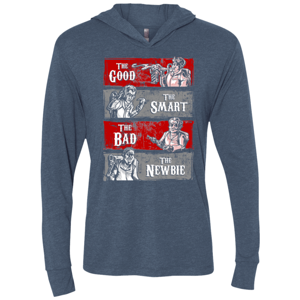 T-Shirts Indigo / X-Small Ghost Wranglers Triblend Long Sleeve Hoodie Tee