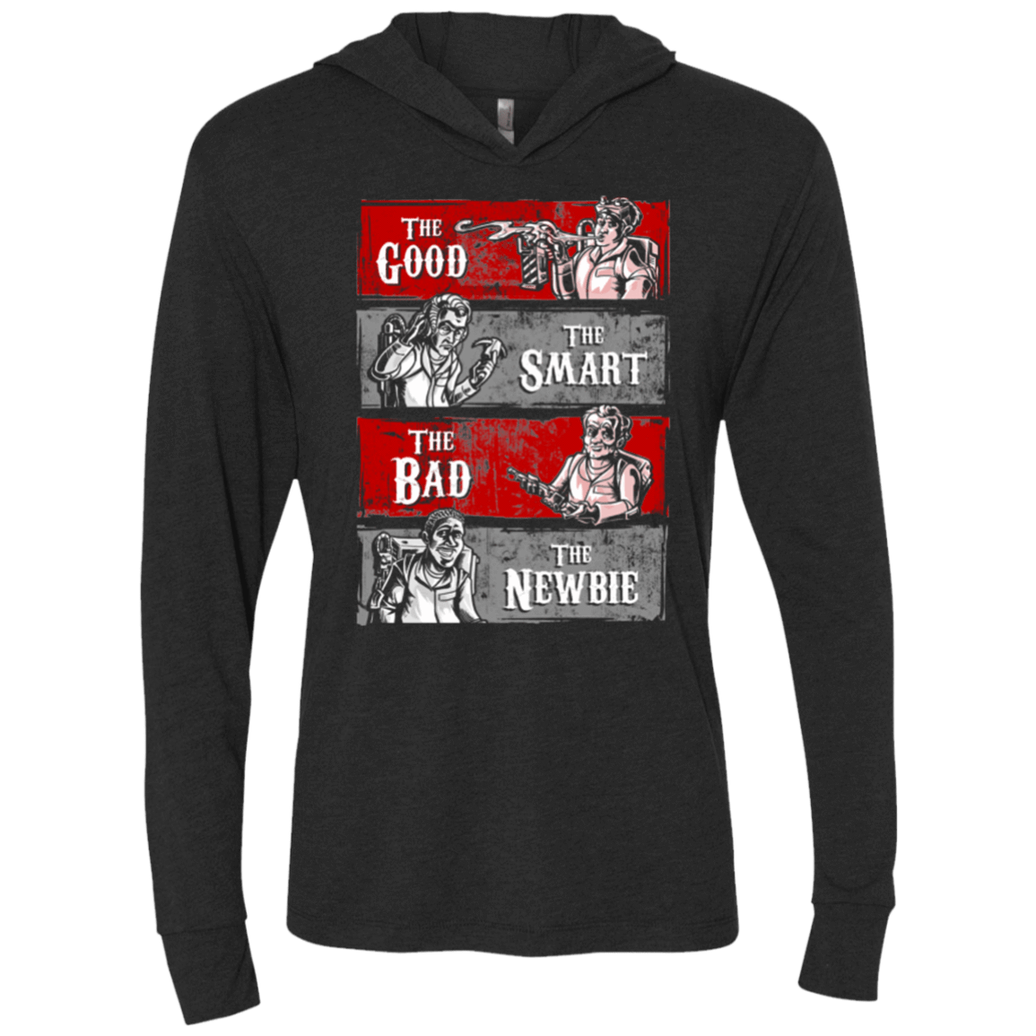 T-Shirts Vintage Black / X-Small Ghost Wranglers Triblend Long Sleeve Hoodie Tee