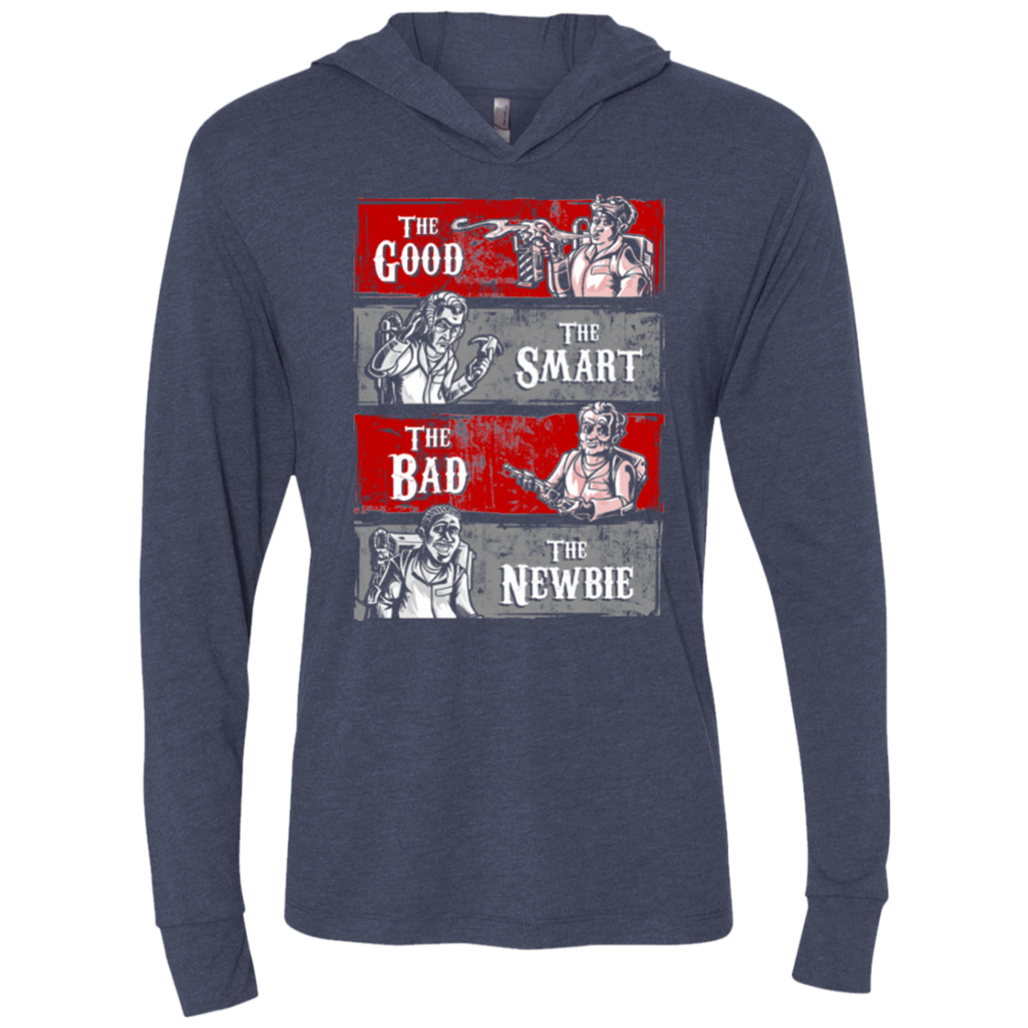 T-Shirts Vintage Navy / X-Small Ghost Wranglers Triblend Long Sleeve Hoodie Tee