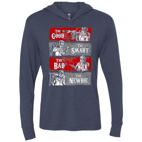 T-Shirts Vintage Navy / X-Small Ghost Wranglers Triblend Long Sleeve Hoodie Tee