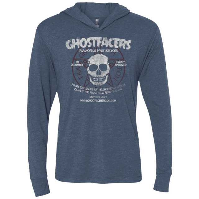 T-Shirts Indigo / X-Small Ghostfacers Triblend Long Sleeve Hoodie Tee