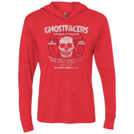 T-Shirts Vintage Red / X-Small Ghostfacers Triblend Long Sleeve Hoodie Tee