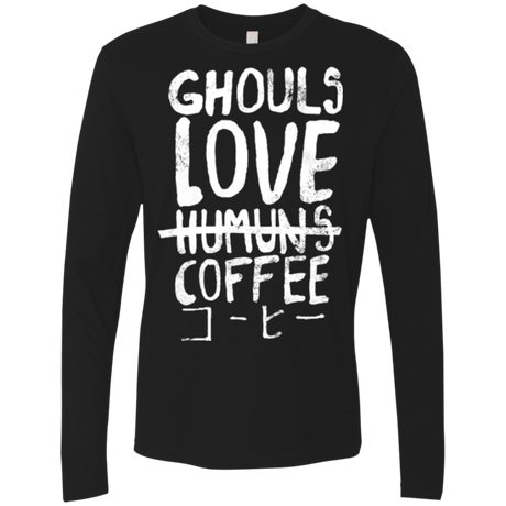 T-Shirts Black / Small Ghouls Love Coffee Men's Premium Long Sleeve