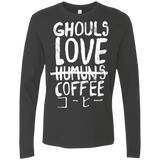 T-Shirts Heavy Metal / Small Ghouls Love Coffee Men's Premium Long Sleeve