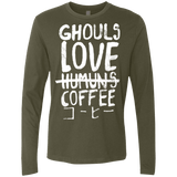 T-Shirts Military Green / Small Ghouls Love Coffee Men's Premium Long Sleeve