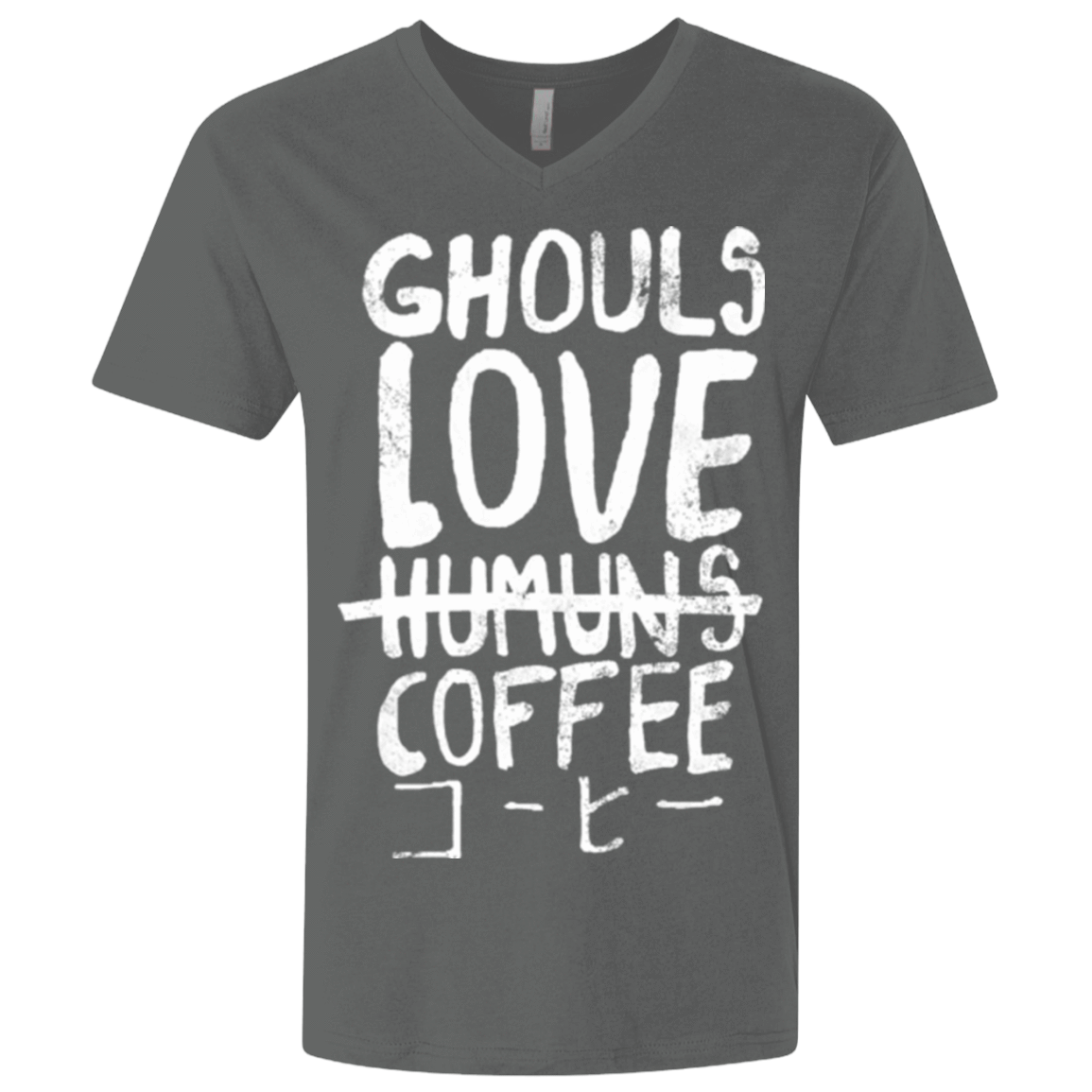 T-Shirts Heavy Metal / X-Small Ghouls Love Coffee Men's Premium V-Neck