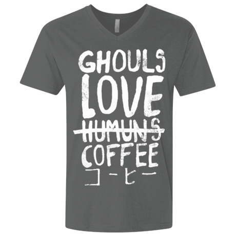 T-Shirts Heavy Metal / X-Small Ghouls Love Coffee Men's Premium V-Neck